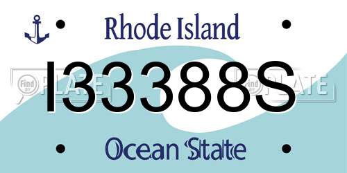 I33388S Rhode Island License Plate