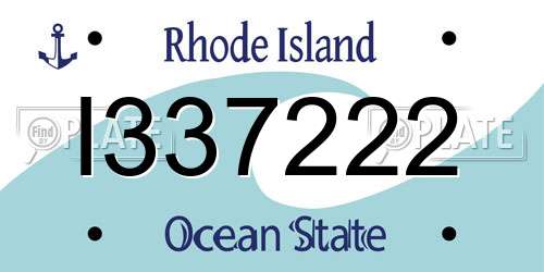 I337222 Rhode Island License Plate