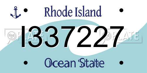 I337227 Rhode Island License Plate