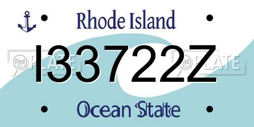 I33722Z Rhode Island License Plate