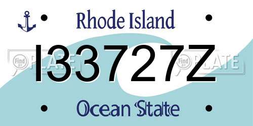 I33727Z Rhode Island License Plate