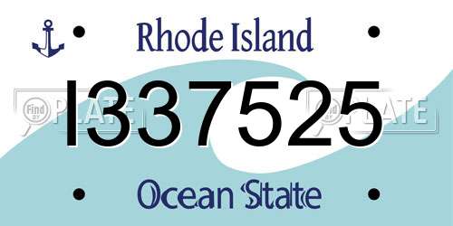 I337525 Rhode Island License Plate