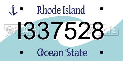 I337528 Rhode Island License Plate