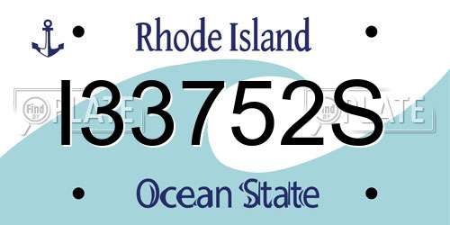 I33752S Rhode Island License Plate