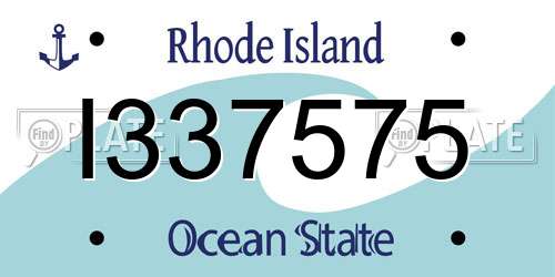 I337575 Rhode Island License Plate