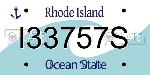 I33757S Rhode Island License Plate