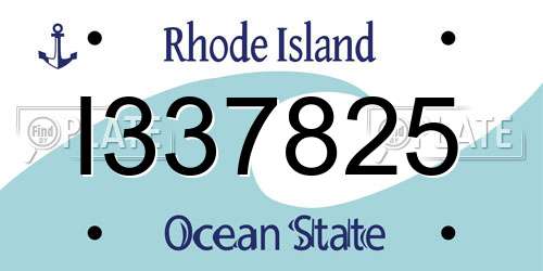 I337825 Rhode Island License Plate