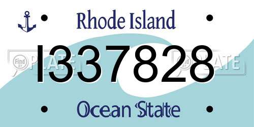 I337828 Rhode Island License Plate