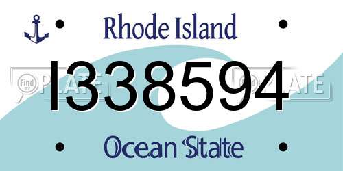 I338594 Rhode Island License Plate