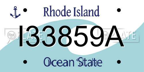 I33859A Rhode Island License Plate
