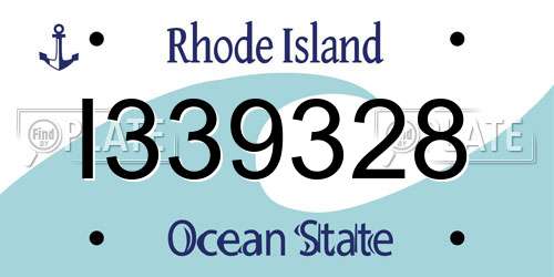 I339328 Rhode Island License Plate