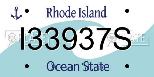 I33937S Rhode Island License Plate