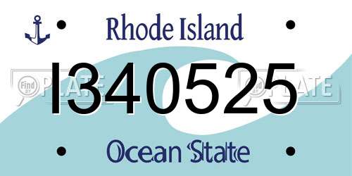 I340525 Rhode Island License Plate