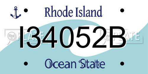 I34052B Rhode Island License Plate