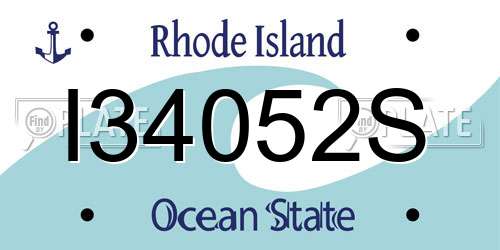 I34052S Rhode Island License Plate