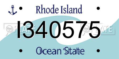 I340575 Rhode Island License Plate