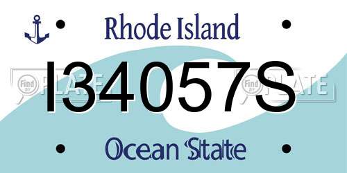 I34057S Rhode Island License Plate