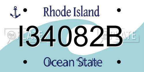 I34082B Rhode Island License Plate