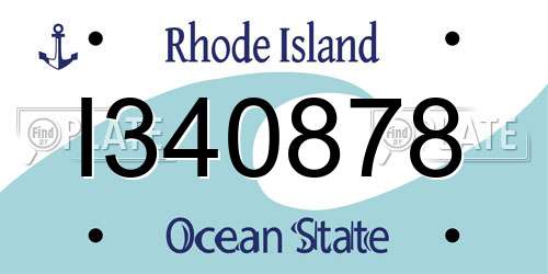I340878 Rhode Island License Plate