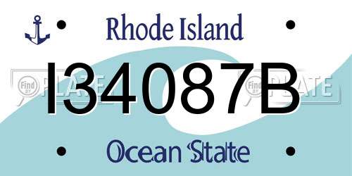 I34087B Rhode Island License Plate