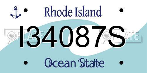 I34087S Rhode Island License Plate