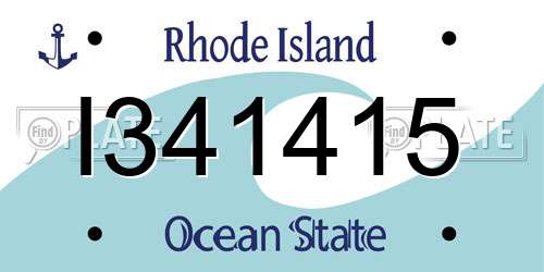 I341415 Rhode Island License Plate