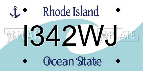 I342WJ Rhode Island License Plate