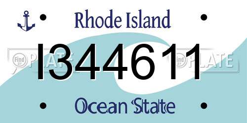 I344611 Rhode Island License Plate