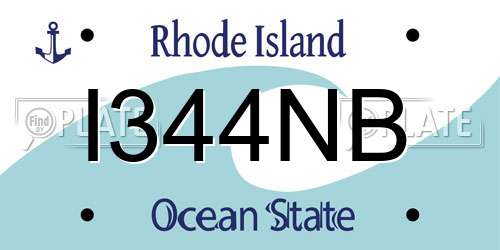 I344NB Rhode Island License Plate