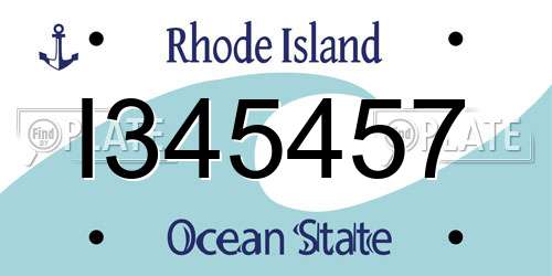 I345457 Rhode Island License Plate