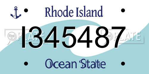 I345487 Rhode Island License Plate