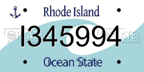 I345994 Rhode Island License Plate