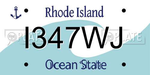 I347WJ Rhode Island License Plate