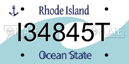I34845T Rhode Island License Plate