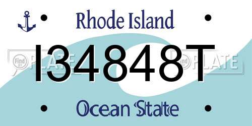 I34848T Rhode Island License Plate