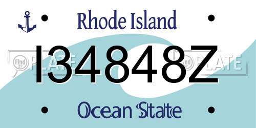 I34848Z Rhode Island License Plate