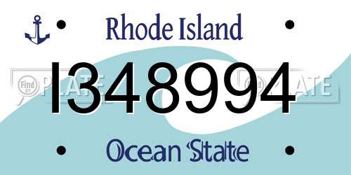 I348994 Rhode Island License Plate