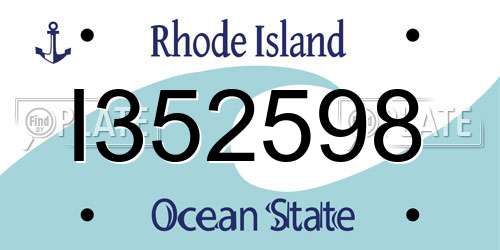 I352598 Rhode Island License Plate