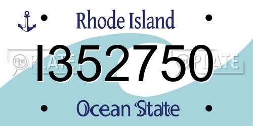 I352750 Rhode Island License Plate