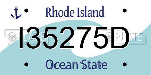 I35275D Rhode Island License Plate