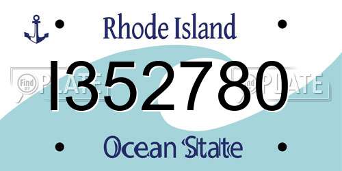 I352780 Rhode Island License Plate