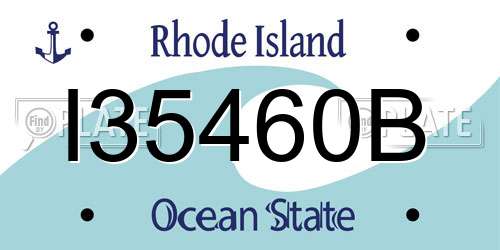 I35460B Rhode Island License Plate