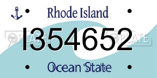I354652 Rhode Island License Plate