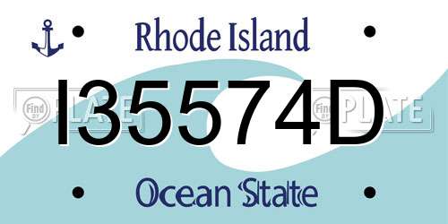 I35574D Rhode Island License Plate