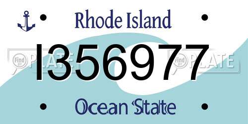 I356977 Rhode Island License Plate
