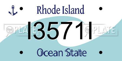 I3571I Rhode Island License Plate