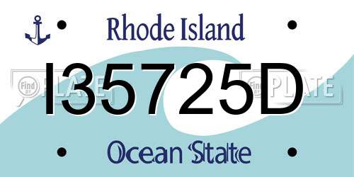 I35725D Rhode Island License Plate