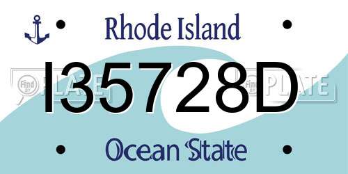 I35728D Rhode Island License Plate