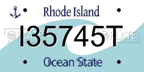 I35745T Rhode Island License Plate