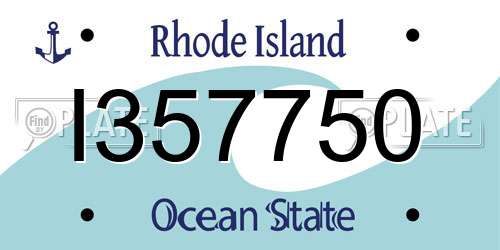 I357750 Rhode Island License Plate